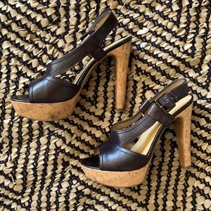 Cork Heel-Nine West-Slingbacks